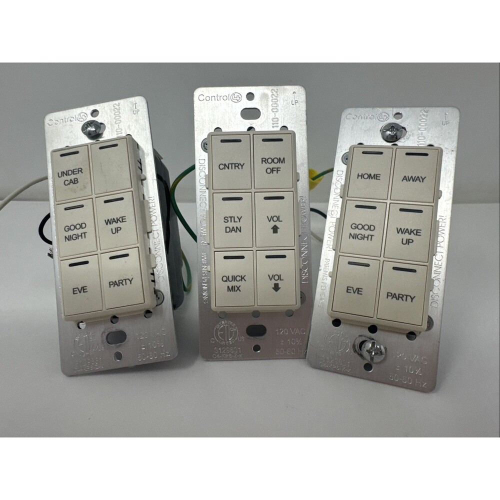LOT OF 3 Control4 Control 4 C4-KP6-z-n Wireless 6 Button Keypad LOOK